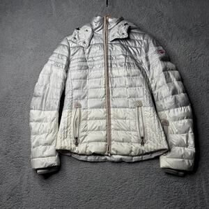 Bogner Ski Jacket Men's Small Gray and White Cosmopolitan Sport Zip Up